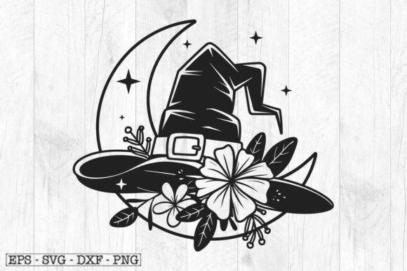Download Floral Witch Hat Svg, Witchcraft Svg - Premium Resources