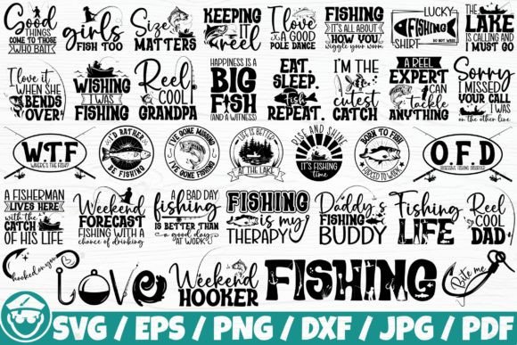 Download Fishing Life / Fishing Quotes X35 BUNDLE - Fishing Collection