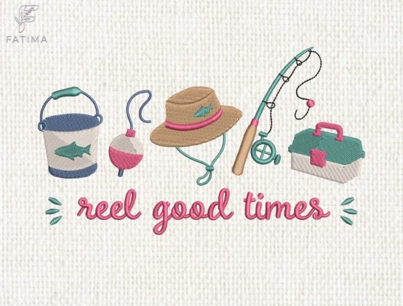 Download Reel Good Times Fishing Embroidery - Fishing Collection